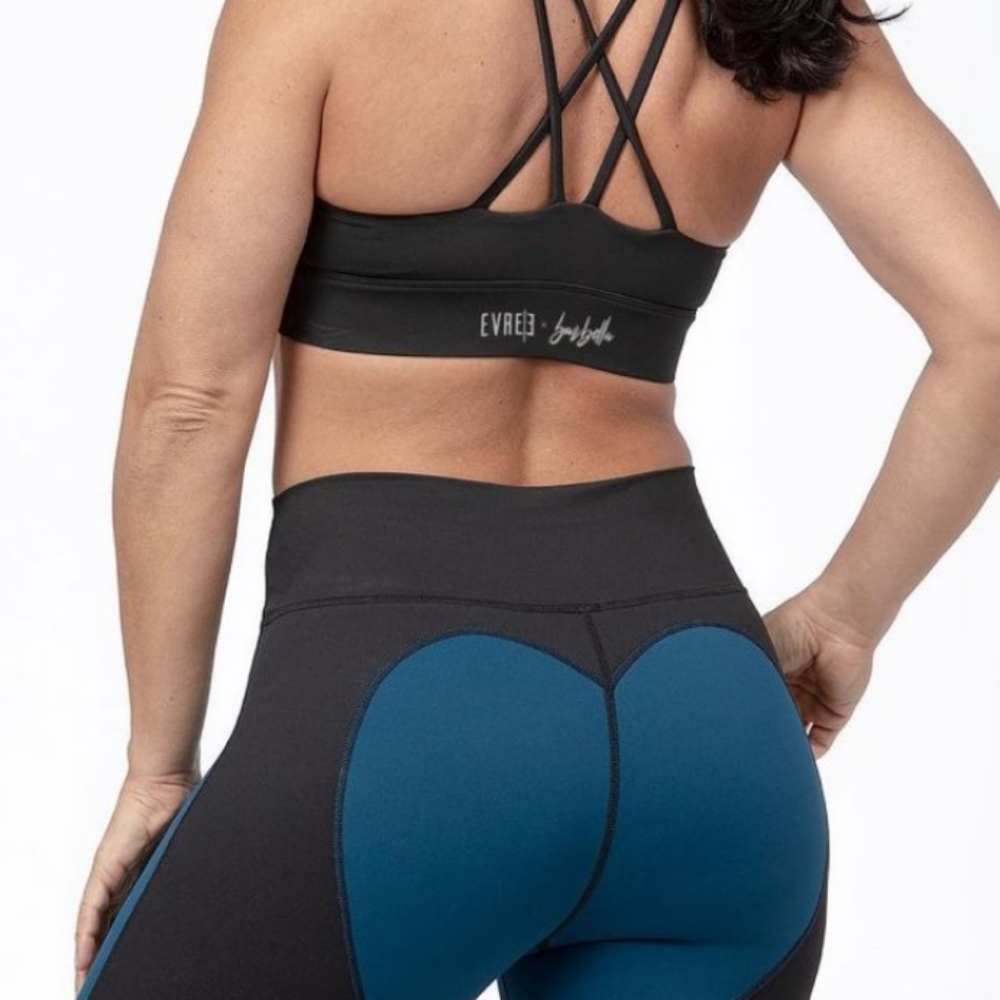 Evree x Barbella black & blue heart booty box exclusive leggings